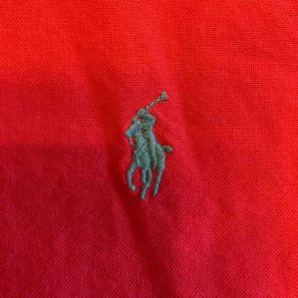 Ralph Lauren Button Down Shirt Solid Red - Picture 2 of 6